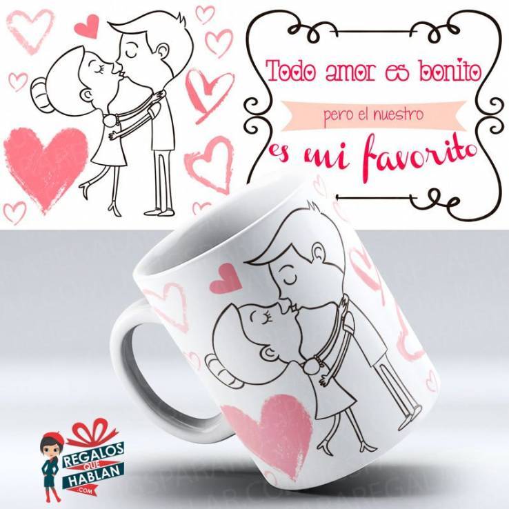 Mug Amor 04 Corazones Rosa Regalos Que Hablan 