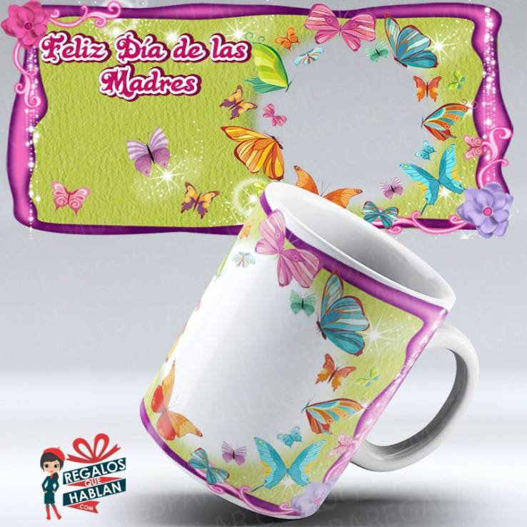 Mug Madres 33 Feliz Día De Las Madres Mariposas Regalos Que Hablan 