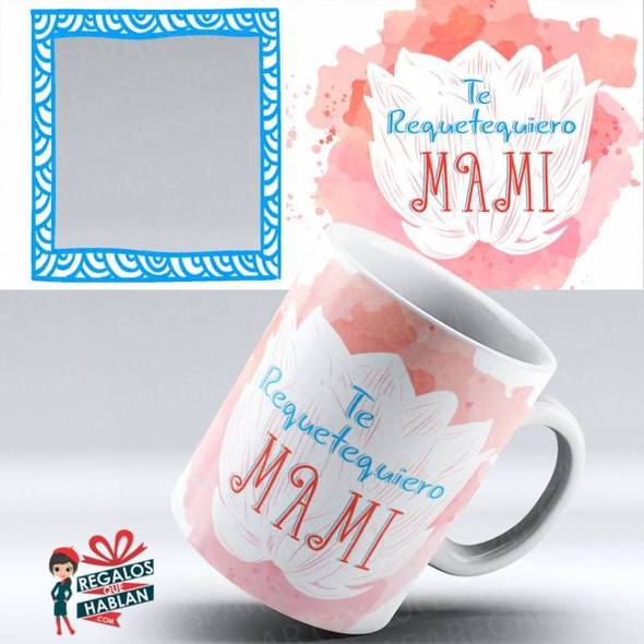 Mug Madres 09 Foto Personalizada Cuadrado Azul Regalos Que Hablan 